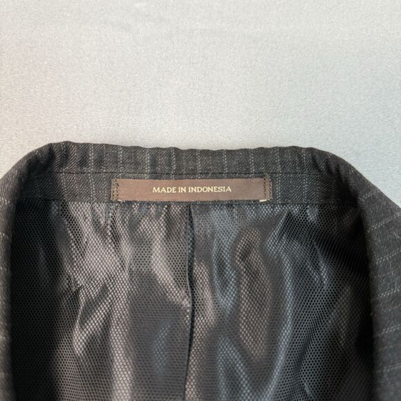 Tasso Elba Mens Black Striped Sport Coat Suit Jacket Blazer Size S42 - 90% Wool - Picture 8 of 16